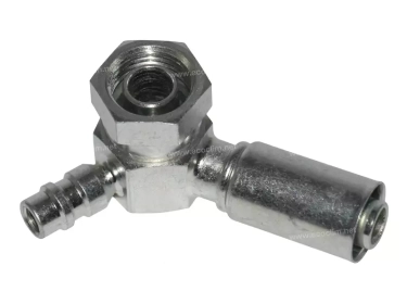 Raccord A sertir acier diamètre réduit 90° M10 FEMELLE ORING PP R134a |  |