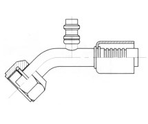 Raccord A sertir acier diamètre réduit 45° FEMELLE ORING PP R134a