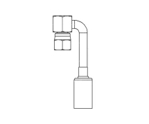 Raccord A sertir acier flexible standard 180° FEMELLE ORING 180° M6